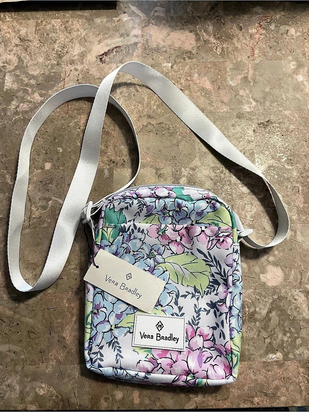 Vera Bradley Sullivan Crossbody Floral Bag Blue & Pink